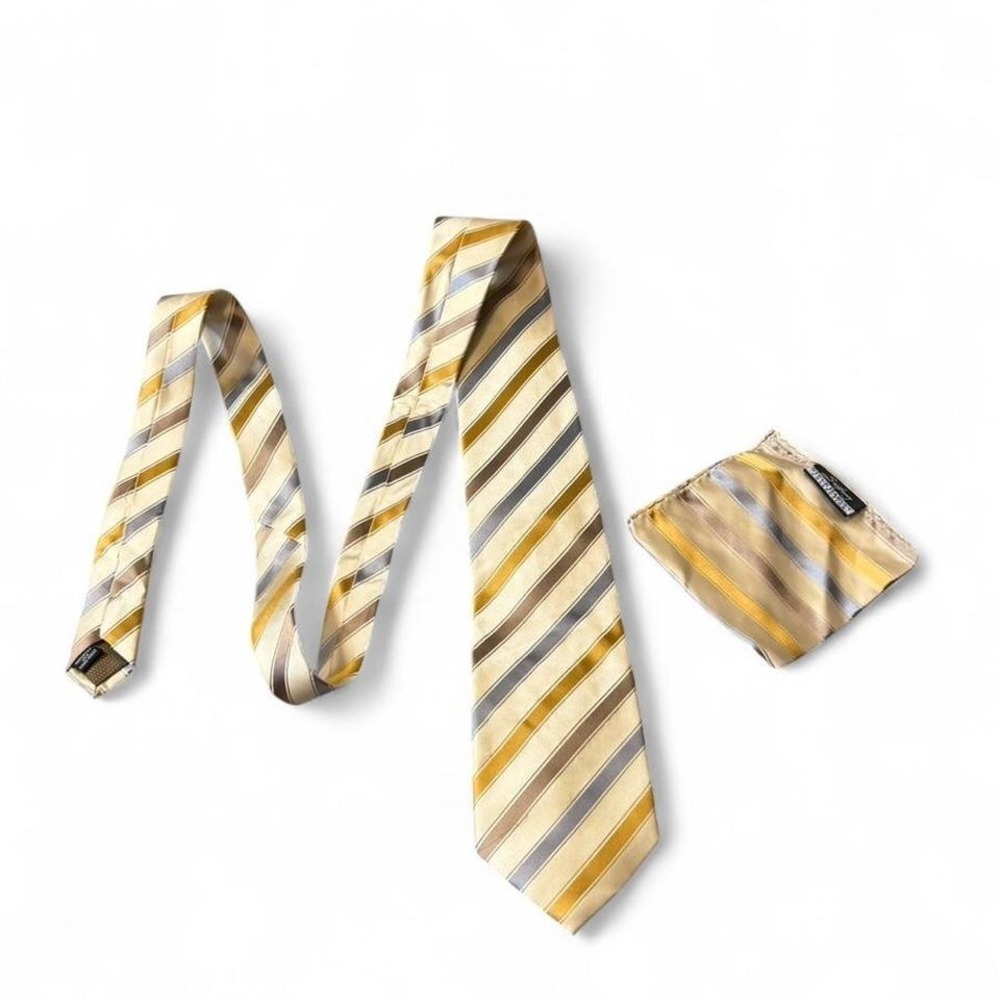 Vintage 90s‎ Steve Harvey Signature Collection Silk Necktie & Pocket Square